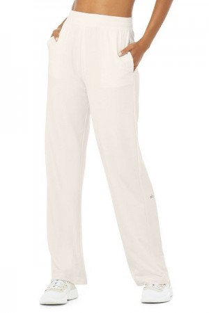 Calças Alo Yoga High-Cintura Dreamy Largos Leg Feminino Branco | 2573-YJOFK