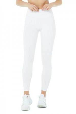 Calças Capri Alo Yoga High-Cintura Airbrush Feminino Branco | 8392-KOZBX