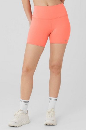 Calção Alo Yoga 5" Airbrush High-Cintura Ciclismo Feminino Laranja | 0314-GOCRQ