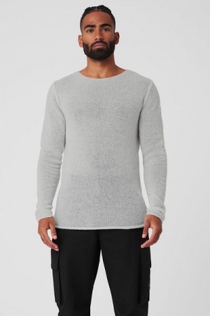 Camiseta Alo Yoga Cashmere Reform Long Sleeve Masculino Cinzentas | 5409-KUNXA