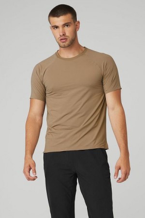 Camiseta Alo Yoga Idol Performance Masculino Caqui | 3625-NBSHD