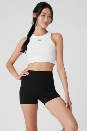 Camisetas Regata Alo Yoga Aspire Feminino Branco Pretas | 4201-HNYWI