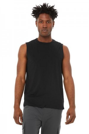 Camisetas Regata Alo Yoga Idol Performance Masculino Pretas | 3512-ENZAY