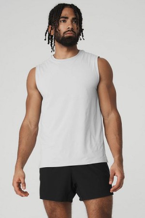 Camisetas Regata Alo Yoga Idol Performance Masculino Titânio | 1569-XBSRW