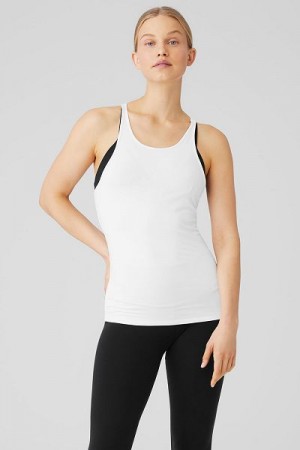 Camisetas Regata Alo Yoga Select Feminino Branco | 0234-DRELS