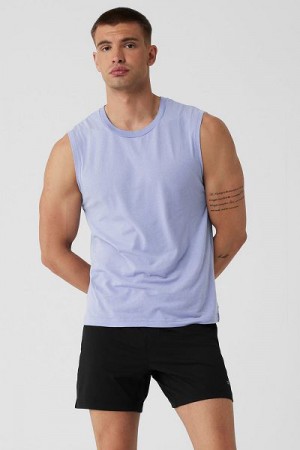 Camisetas Regata Alo Yoga The Triumph Muscle Masculino Roxo | 0538-TGYZJ