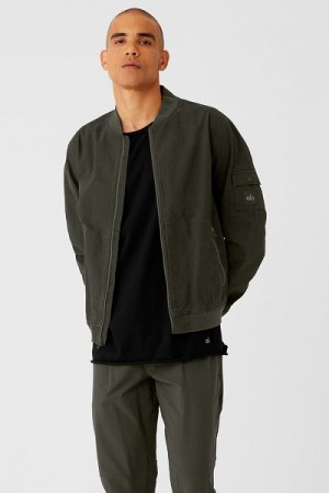 Jaqueta Bomber Alo Yoga Division Ripstop Masculino Verdes | 3619-UVSJD