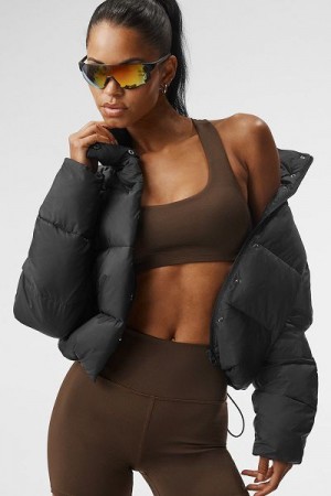 Jaqueta Puffer Alo Yoga Gold Rush Feminino Pretas | 6159-MKPGW