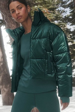 Jaqueta Puffer Alo Yoga Pearlized Pristine Feminino Verdes | 4867-NSCLF