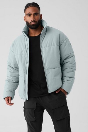 Jaqueta Puffer Alo Yoga Stretch Woven Street Masculino Cinzentas | 9150-CGDER