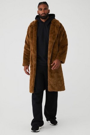 Jaquetas Alo Yoga Oversized Faux Fur Trench Masculino Chocolate | 1946-WPBMS