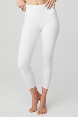 Leggings Alo Yoga 7/8 High-Cintura Airbrush Feminino Branco | 7352-USNCQ