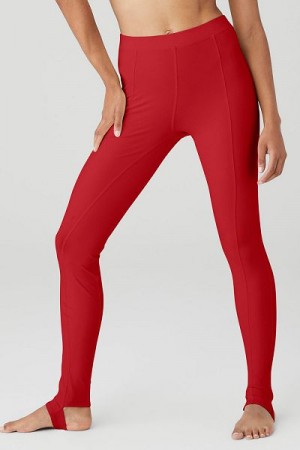 Leggings Alo Yoga Airbrush High-Cintura Enso Feminino Vermelhas | 1538-EVBNA