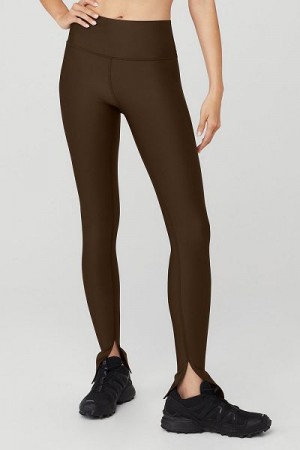 Leggings Alo Yoga Airlift High-Cintura Elongated Feminino Marrom | 7693-VUWLK