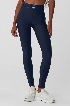 Leggings Alo Yoga Airlift High-Cintura Suit Up Feminino Azul Marinho Azul Marinho | 0642-NRKMI