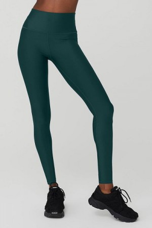 Leggings Alo Yoga High-Cintura Airlift Feminino Verdes | 0247-NMVFT