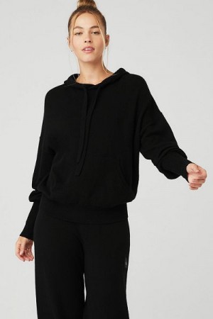 Moletom com Capuz Alo Yoga Cashmere Jet Set Feminino Pretas | 1374-GPIDR