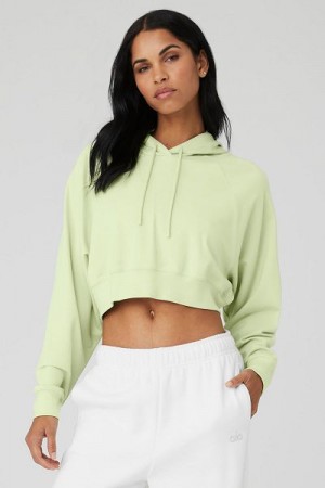 Moletom com Capuz Alo Yoga Cropped Double Take Feminino Verdes | 2471-XULCE