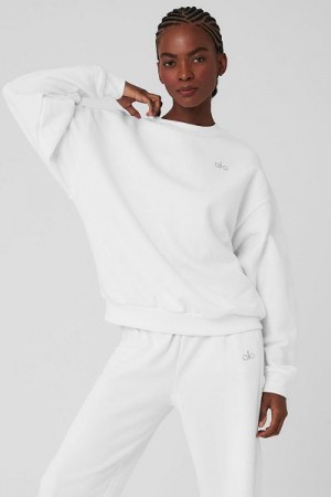 Pullovers Alo Yoga Accolade Crew Neck Feminino Branco | 5706-KVFLE