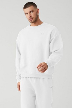 Pullovers Alo Yoga Accolade Crew Neck Masculino Branco | 4891-PBWTI