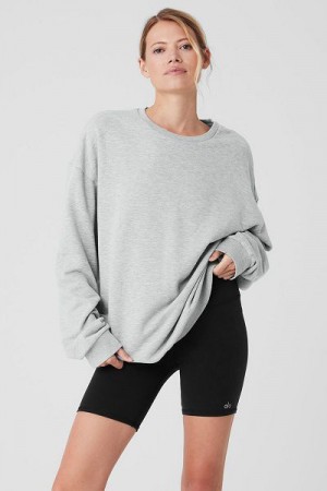 Pullovers Alo Yoga Chill Crew Feminino Cinzentas | 4290-UPAEB