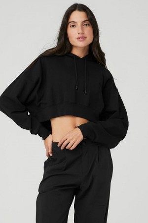 Pullovers Alo Yoga Cropped Double Take Feminino Pretas | 6049-AEWNB