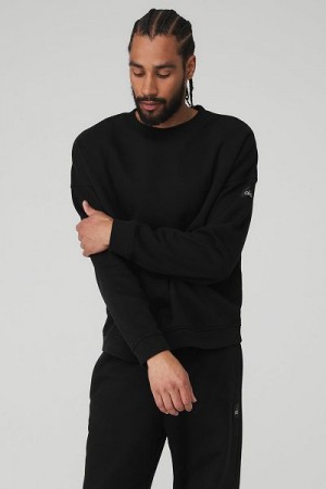 Pullovers Alo Yoga Renown Heavy Weight Crew Neck Masculino Pretas | 9132-AGFPM