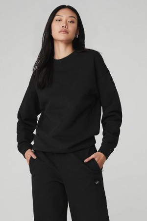 Pullovers Alo Yoga Renown Heavy Weight Crew Neck Feminino Pretas | 2836-IRZXK