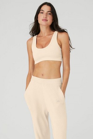 Sutiãs Alo Yoga Seamless Chosen Feminino Bege | 1382-PBGEH