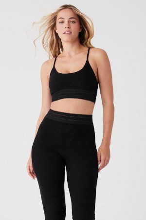 Sutiãs Alo Yoga Seamless Luxe Terry Cuddle Feminino Pretas | 2715-GWJXP