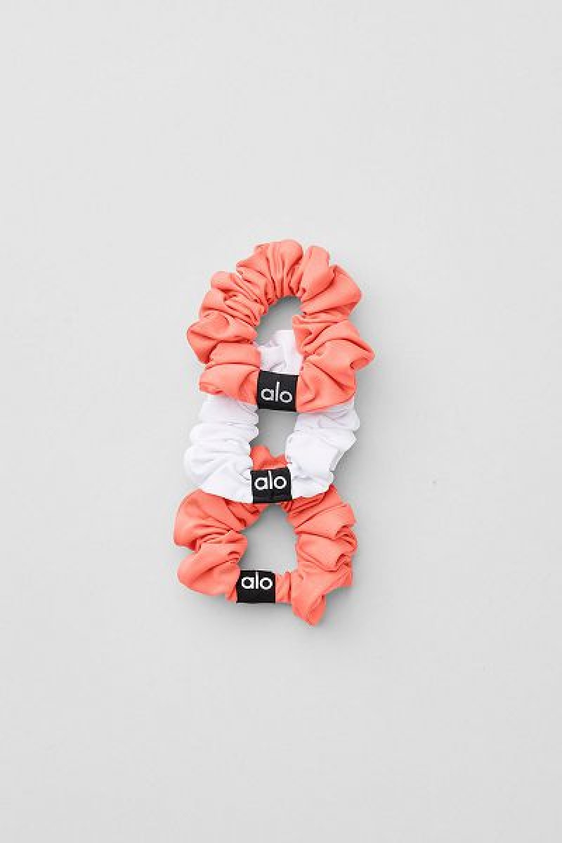 Acessórios De Cabelo Alo Yoga Fresh Mini Scrunchie (3-Pack) Accessories Laranja Branco | 9631-JUCGB