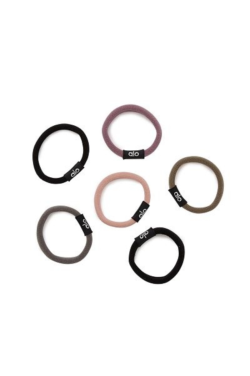 Acessórios De Cabelo Alo Yoga Untangled Hair Tie 6-Pack Accessories Bege Multicoloridas | 0812-GYXNF