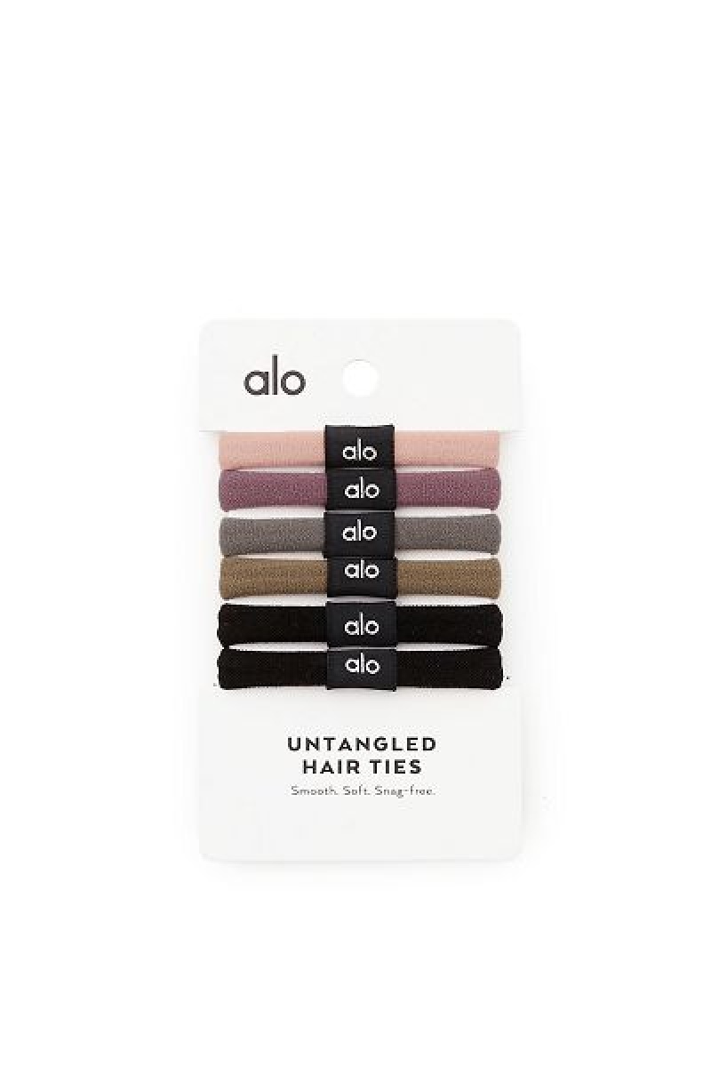 Acessórios De Cabelo Alo Yoga Untangled Hair Tie 6-Pack Accessories Bege Multicoloridas | 0812-GYXNF