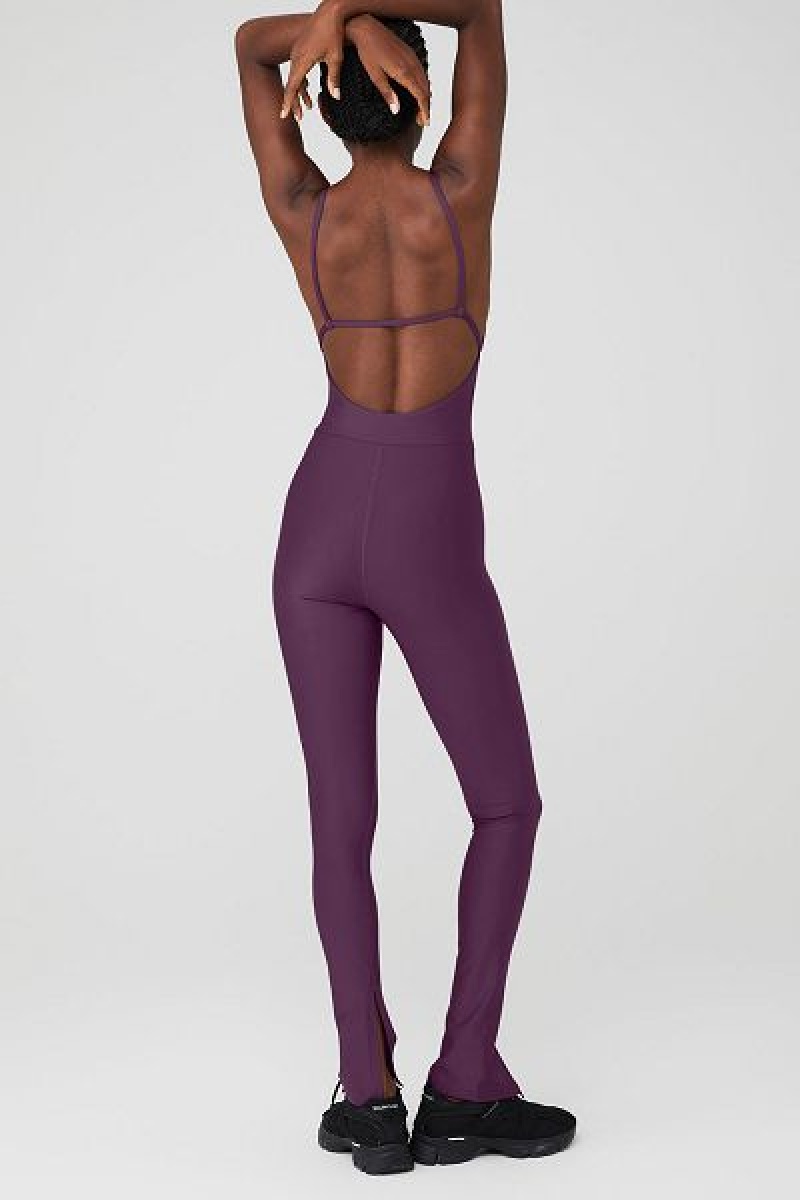 Body Alo Yoga Airlift Disco Daze Feminino Roxo Escuro | 8215-UWDFA