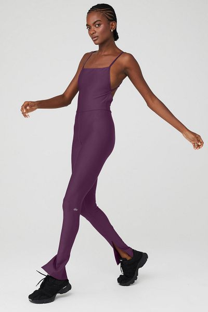 Body Alo Yoga Airlift Disco Daze Feminino Roxo Escuro | 8215-UWDFA