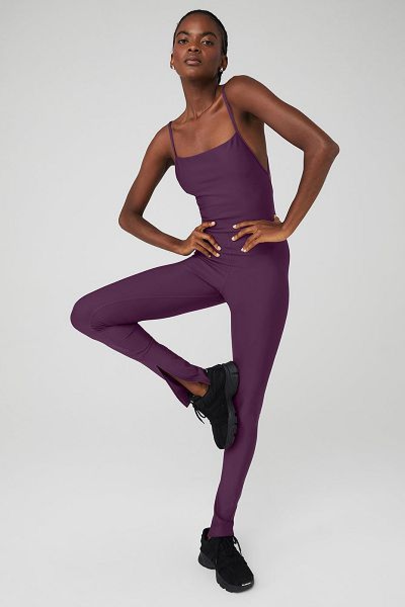 Body Alo Yoga Airlift Disco Daze Feminino Roxo Escuro | 8215-UWDFA