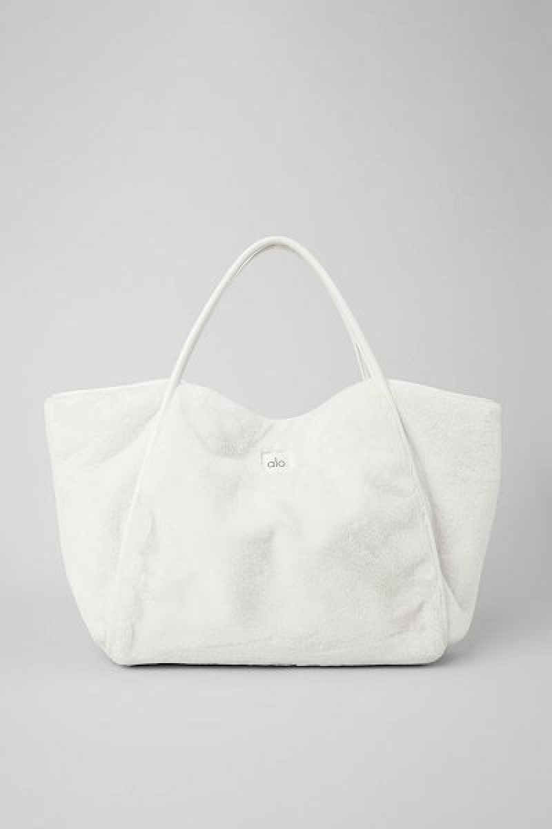 Bolsas Tote Alo Yoga Faux Fur Accessories Branco | 1954-CDBXT