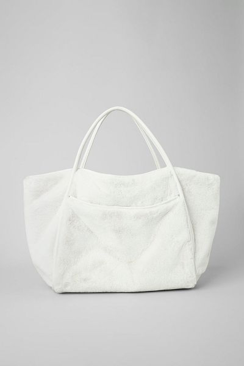 Bolsas Tote Alo Yoga Faux Fur Accessories Branco | 1954-CDBXT