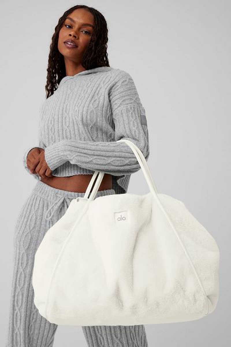 Bolsas Tote Alo Yoga Faux Fur Accessories Branco | 1954-CDBXT