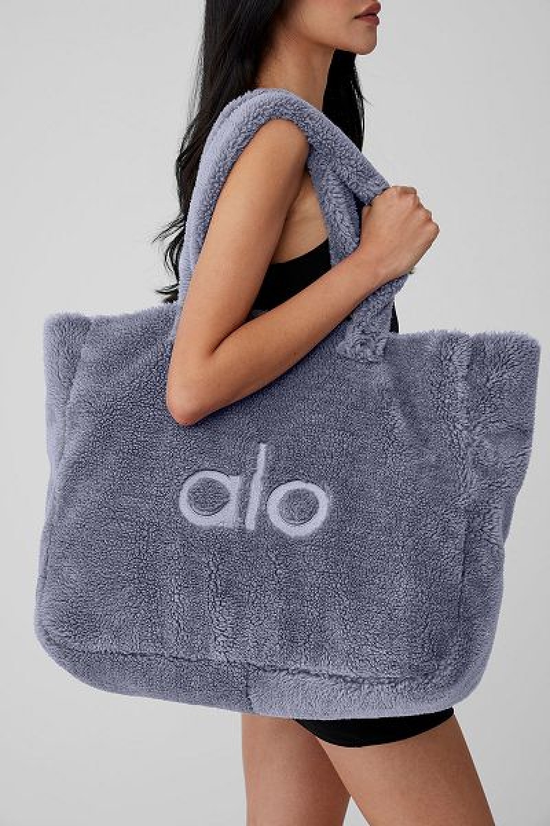 Bolsas Tote Alo Yoga Foxy Sherpa Accessories Azuis | 4325-LMUVK