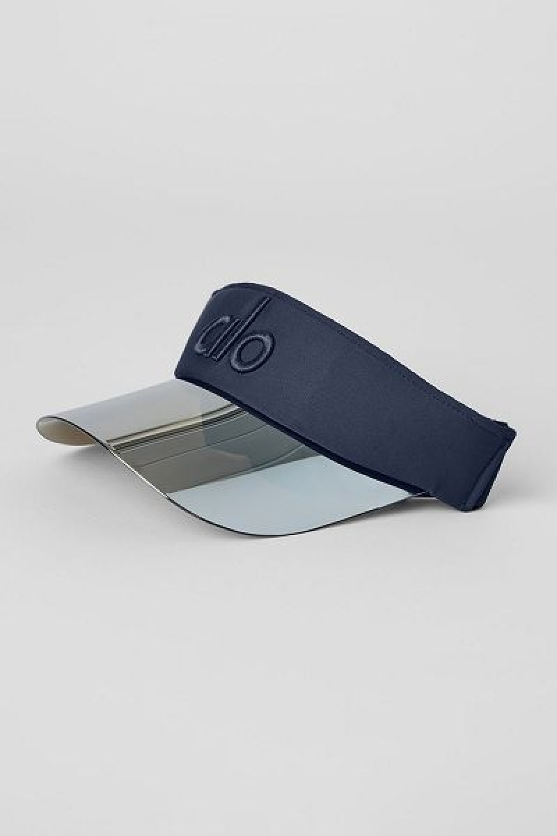 Boné Alo Yoga Airlift Solar Visor Accessories Azul Marinho | 8379-BFPJE