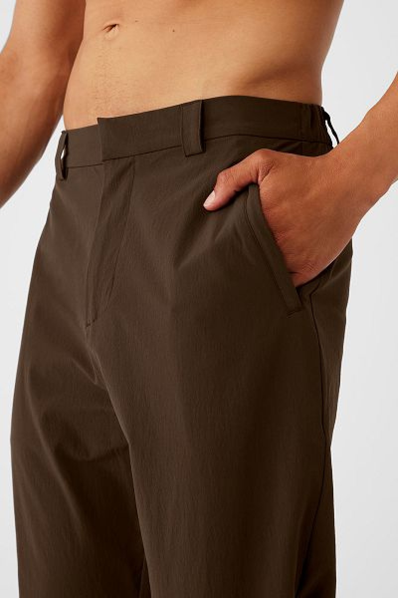 Calças Alo Yoga Co-Op Cropped Tech Masculino Marrom | 8329-UQNIM