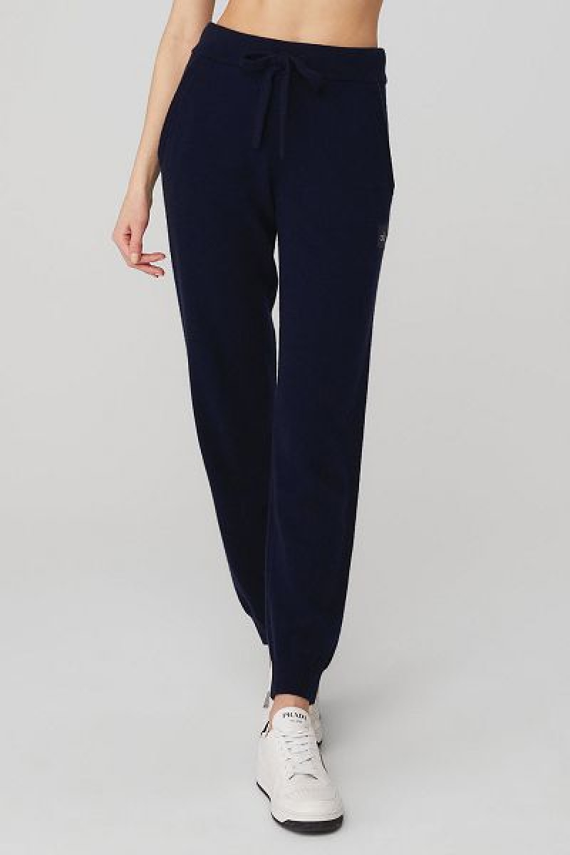 Calças Alo Yoga High-Cintura Cashmere Jet Set Feminino Azul Marinho | 9247-CWRZJ