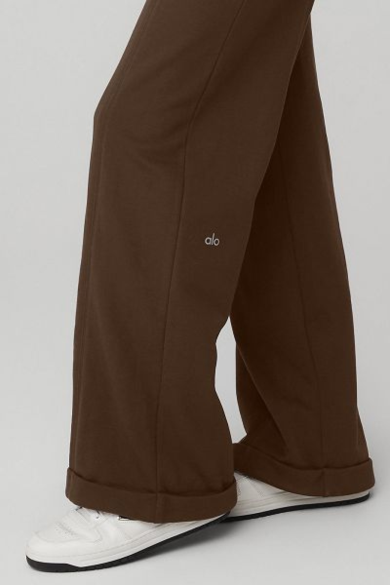 Calças Alo Yoga High-Cintura Largos Leg Pant Feminino Marrom | 2094-EQAXB