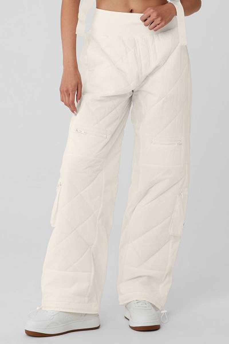 Calças Alo Yoga High-Cintura Snowrider Puffer Feminino Branco | 1097-GBQYF