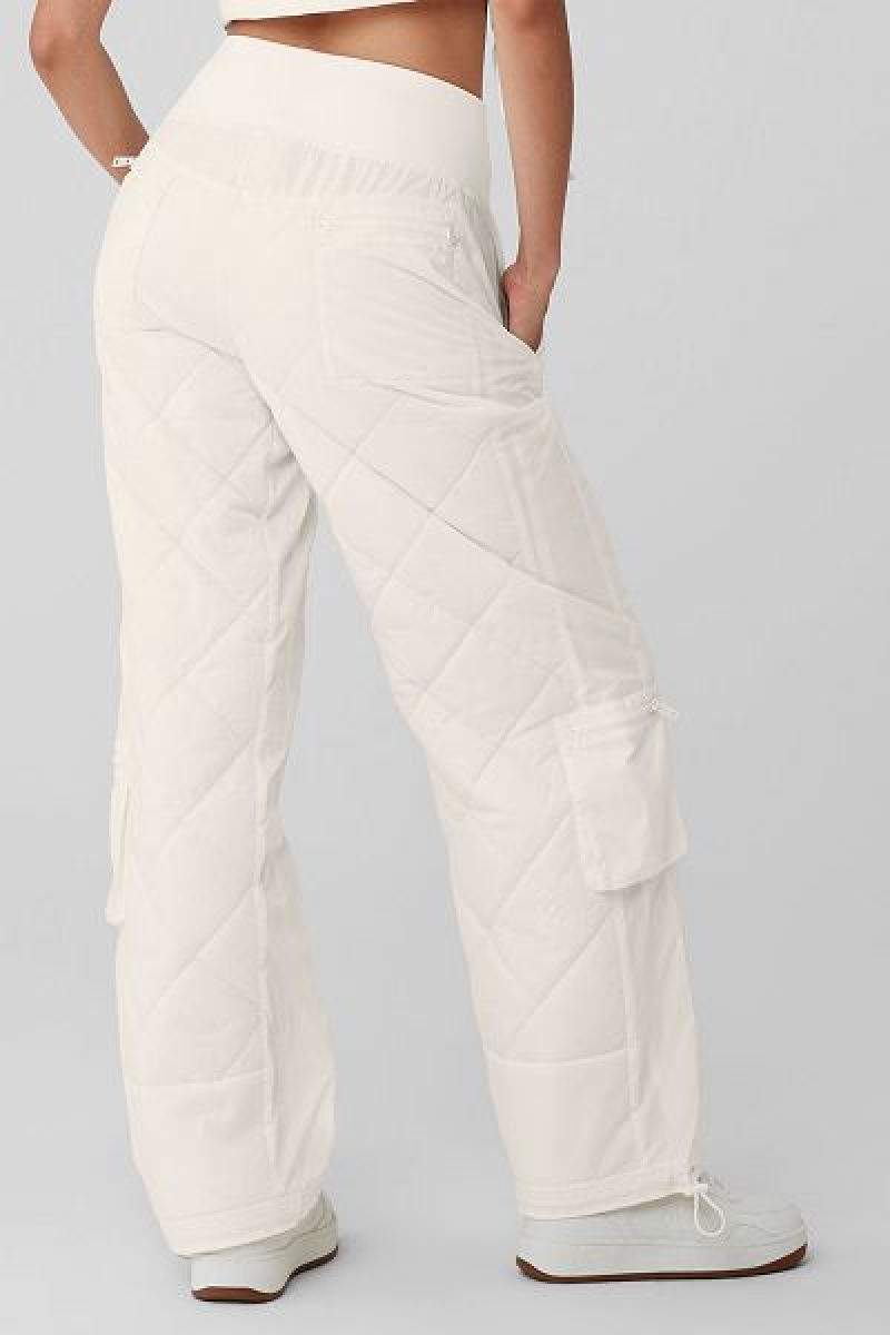 Calças Alo Yoga High-Cintura Snowrider Puffer Feminino Branco | 1097-GBQYF