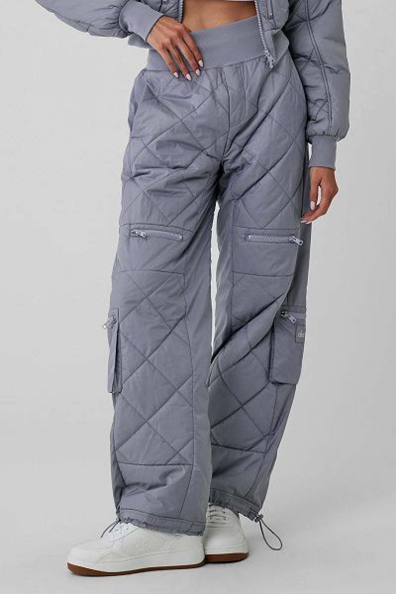 Calças Alo Yoga High-Cintura Snowrider Puffer Feminino Azuis | 2537-ZOFNS