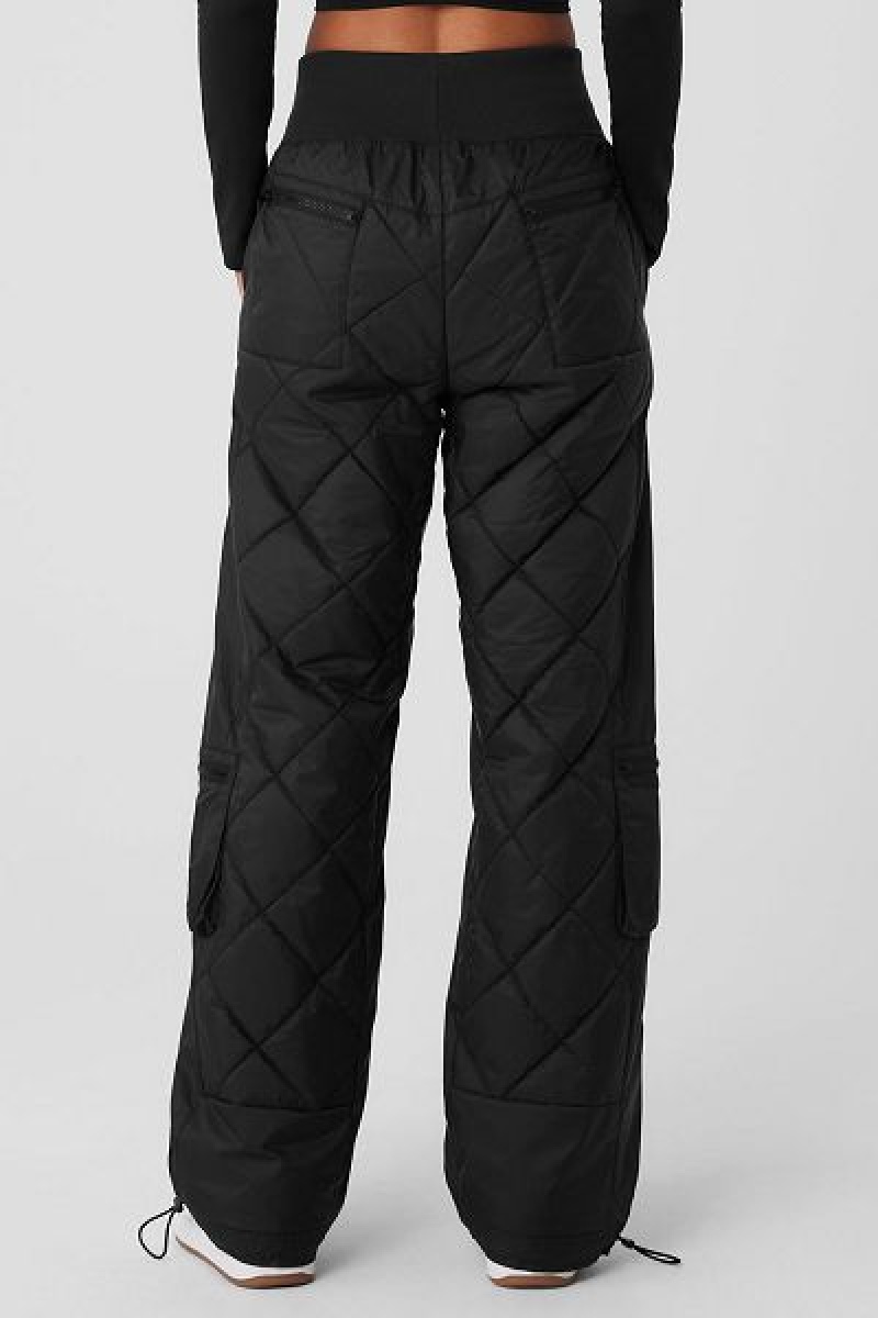 Calças Alo Yoga High-Cintura Snowrider Puffer Feminino Pretas | 3827-VZITH