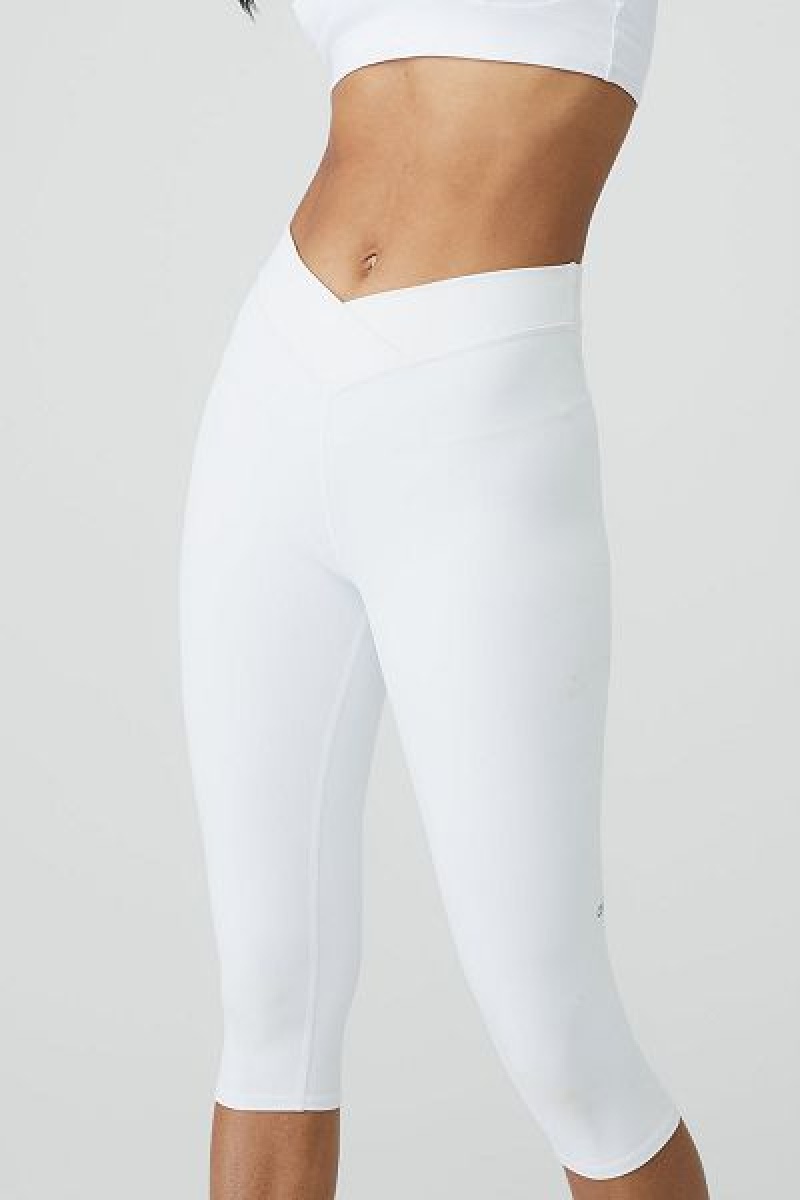 Calças Capri Alo Yoga Airbrush V-Cut Define Feminino Branco | 1084-XHOSG