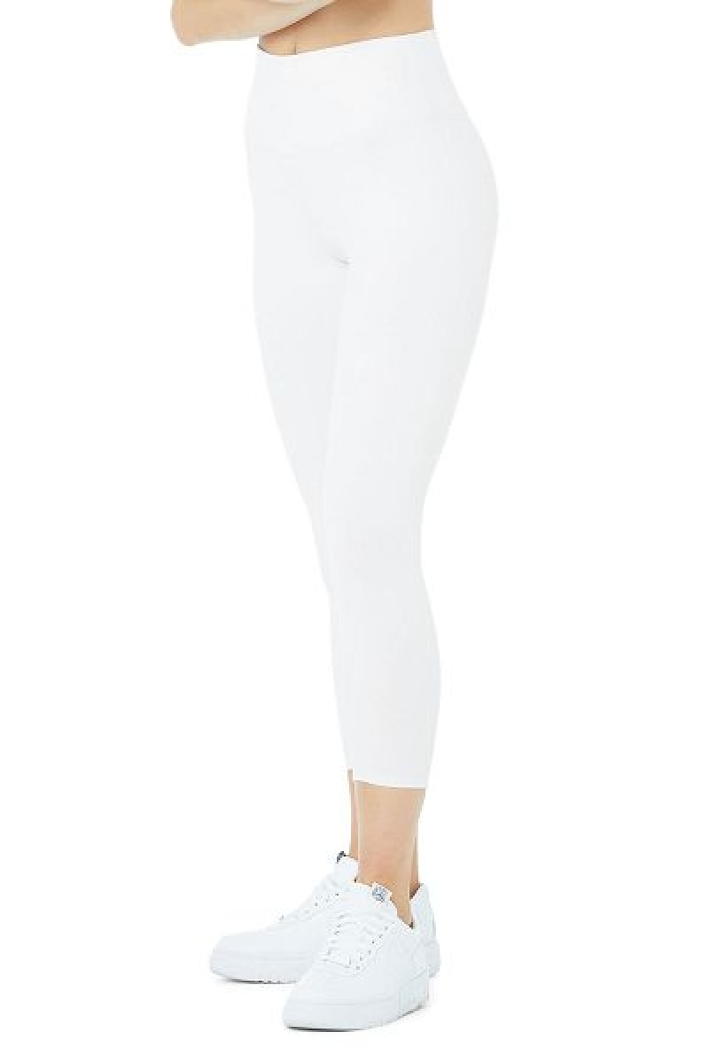 Calças Capri Alo Yoga High-Cintura Airbrush Feminino Branco | 8392-KOZBX